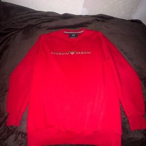 Armani Exchange Red Crewneck Sweater